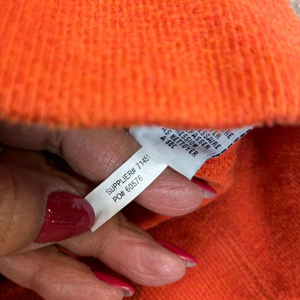 Polo Ralph Lauren Shawl Collar Pullover Mens XXL Orange Cotton Knit Sweater Logo
